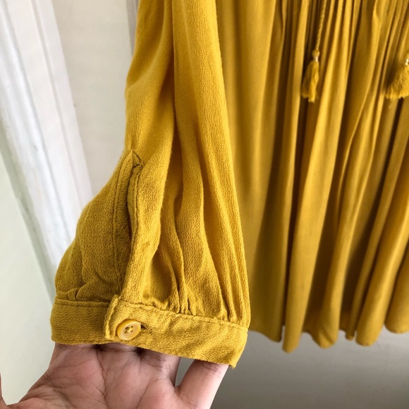 Old Navy Yellow Mustard Tassel Tunic Dress - Picture 6 of 8